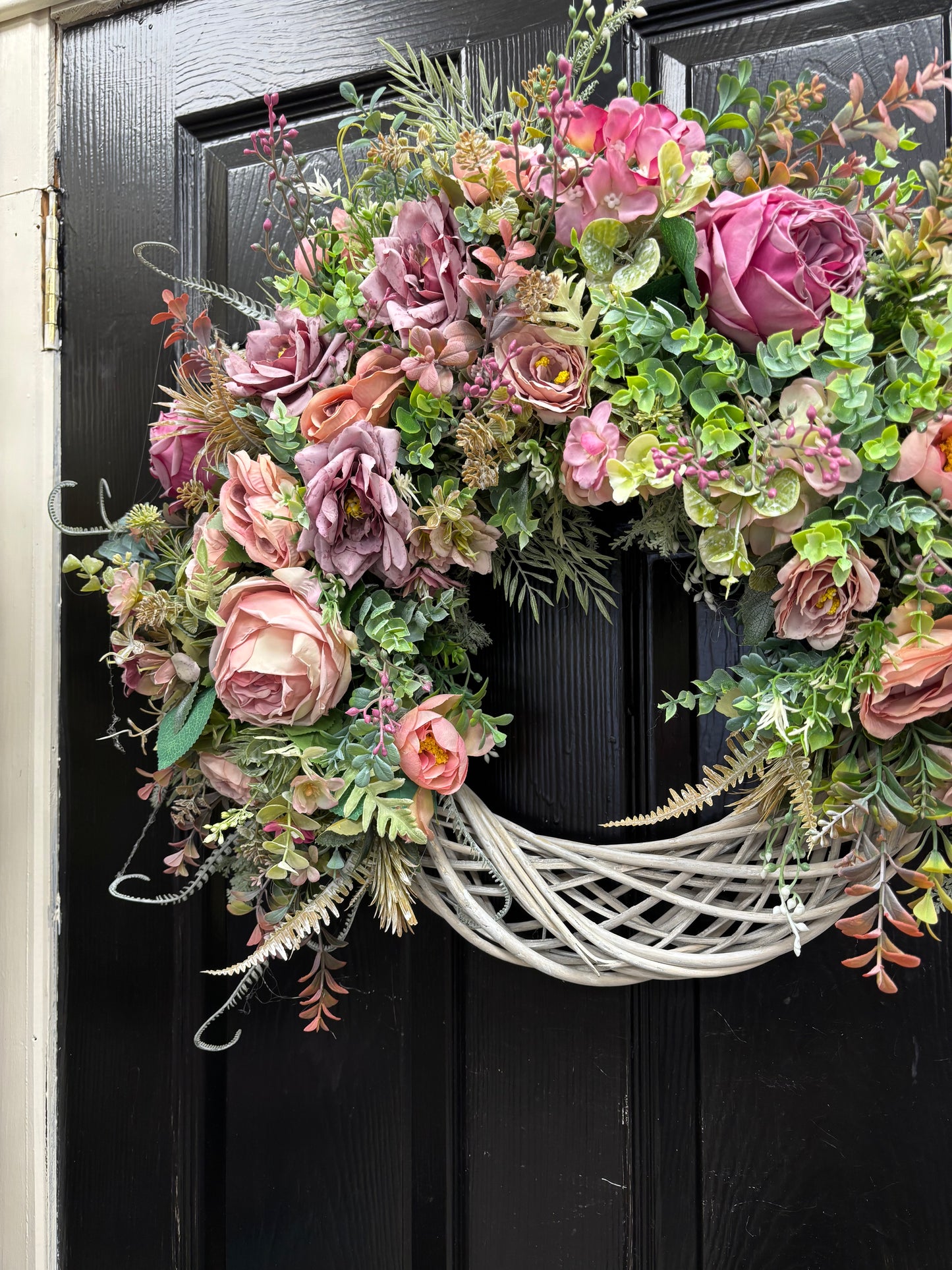 Blush Garden Wreath Free P&P Ready Immediately