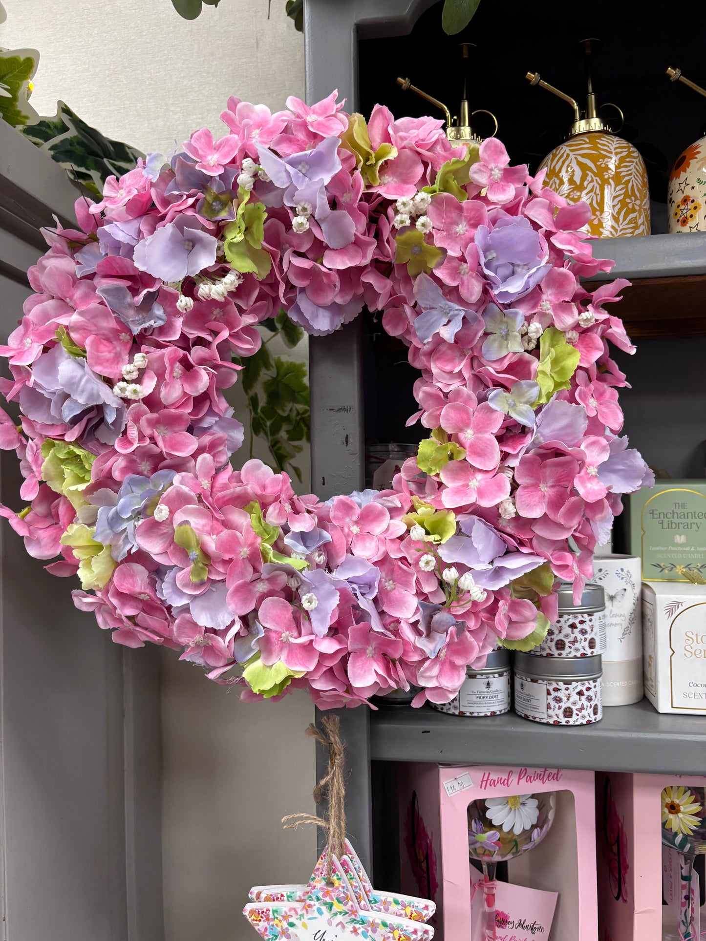 Hydrangea Wreath 40cms free P&P