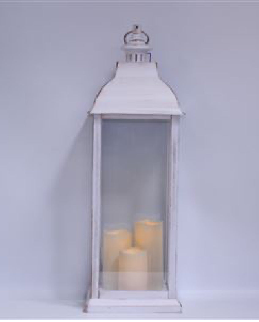 White and Gold brushed Lanterns