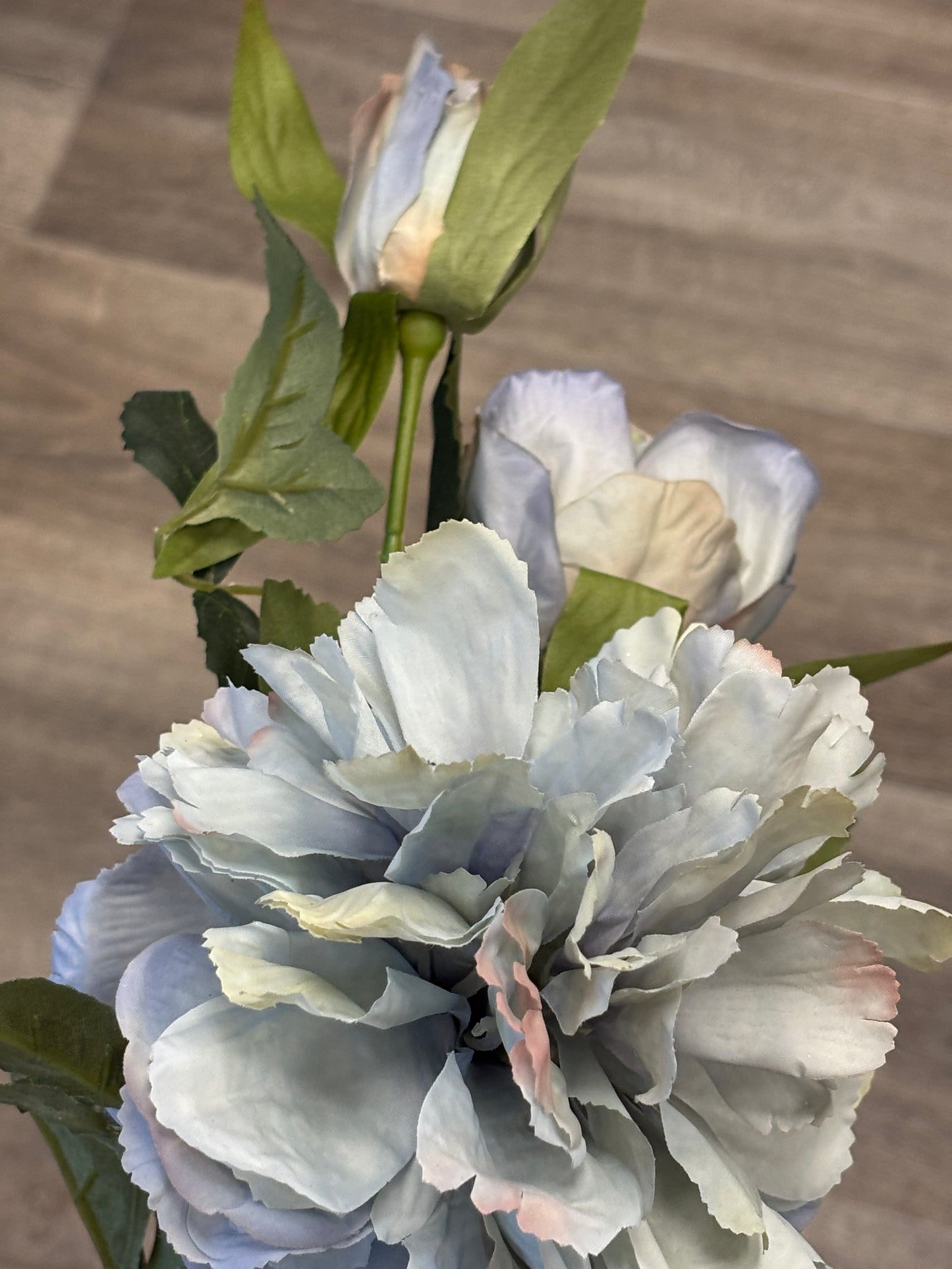 ❄️ Serene Dusty Blue Faux Peony