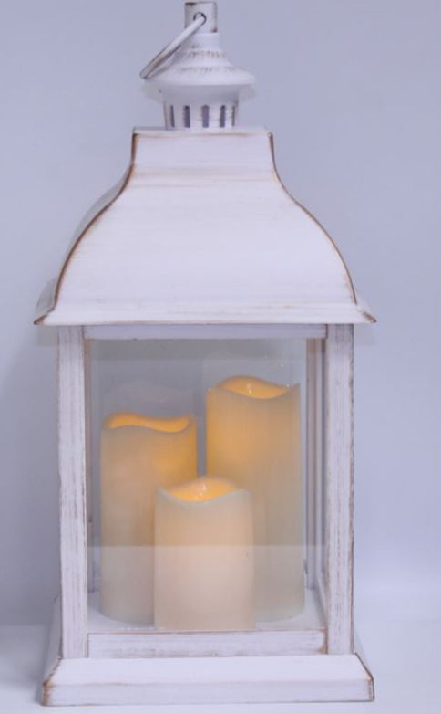 White and Gold brushed Lanterns