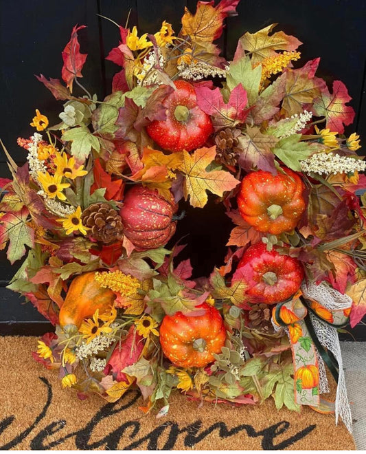 Farmhouse fall wreath