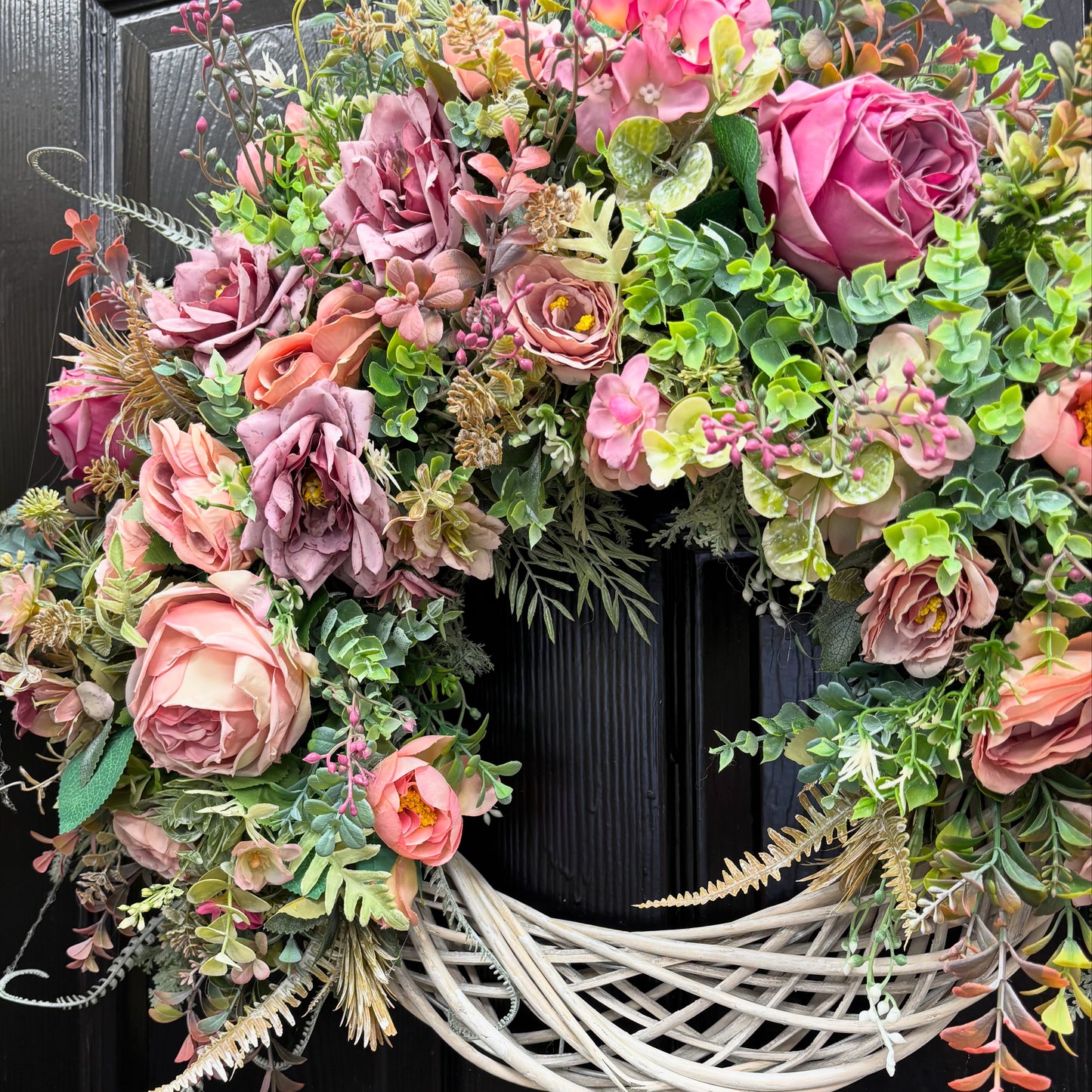 Blush Garden Wreath Free P&P Ready Immediately