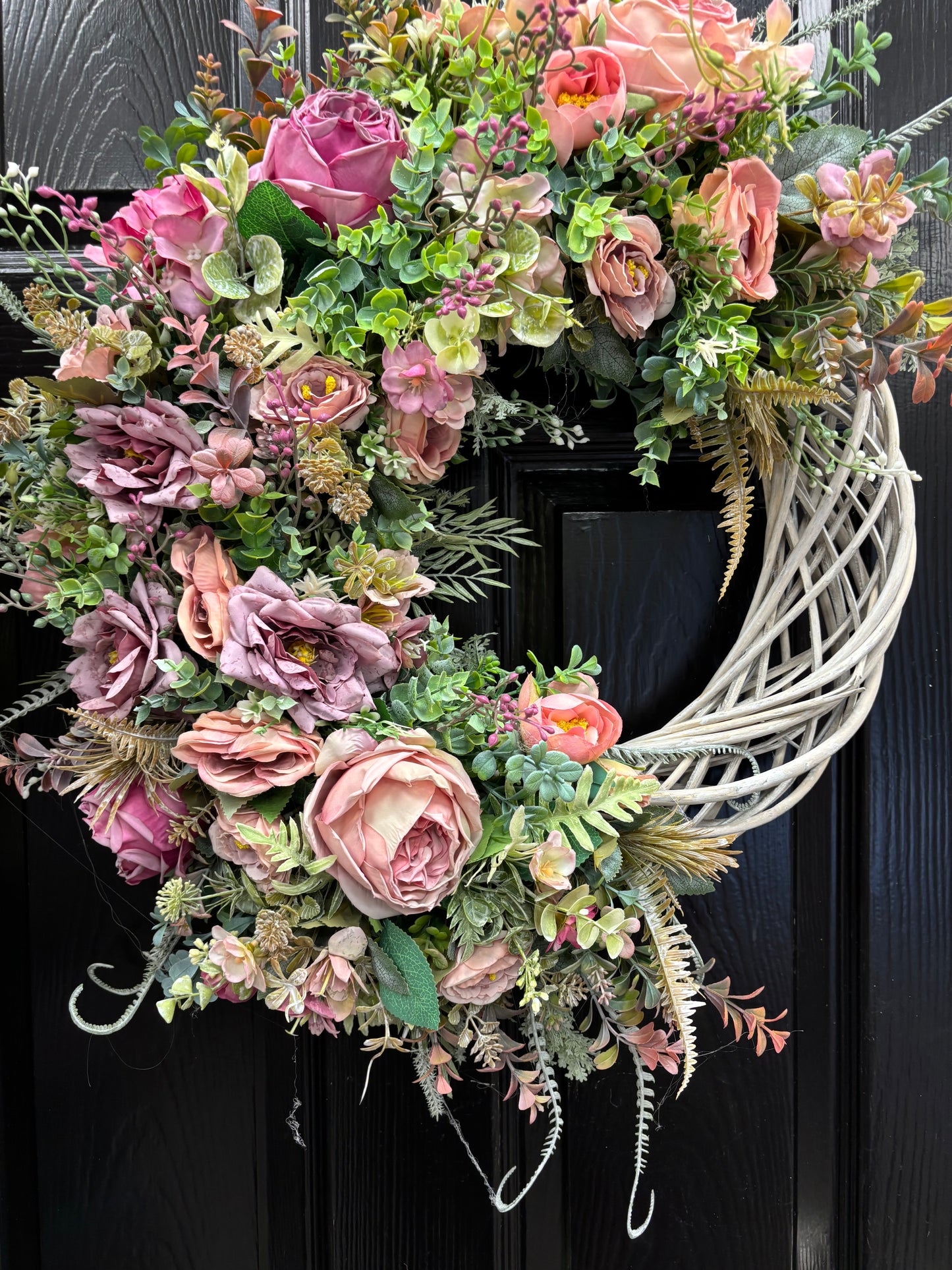 Blush Garden Wreath Free P&P Ready Immediately
