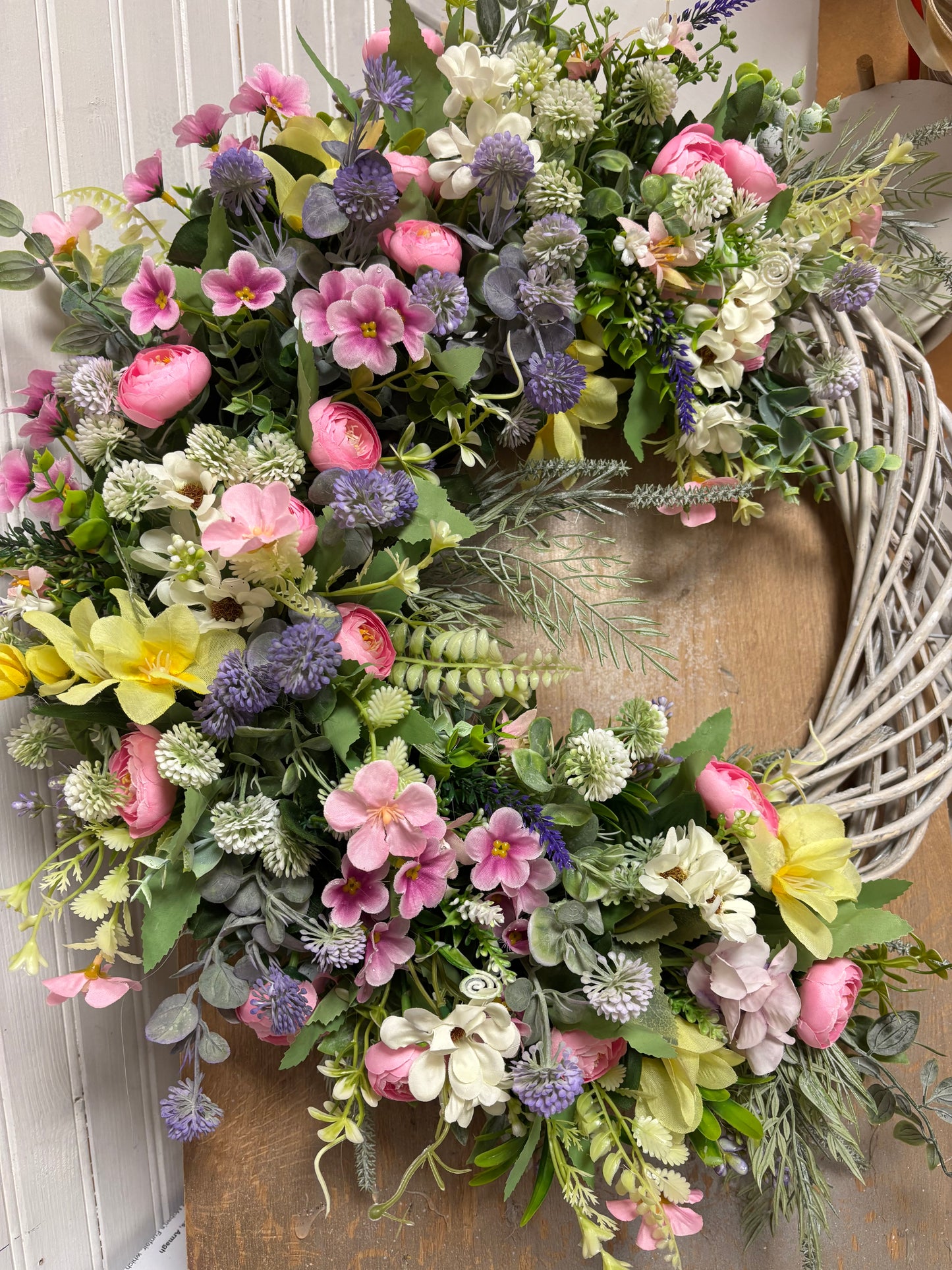 Enchanted Spring Garden moon Wreath Free P&P immediate dispatch