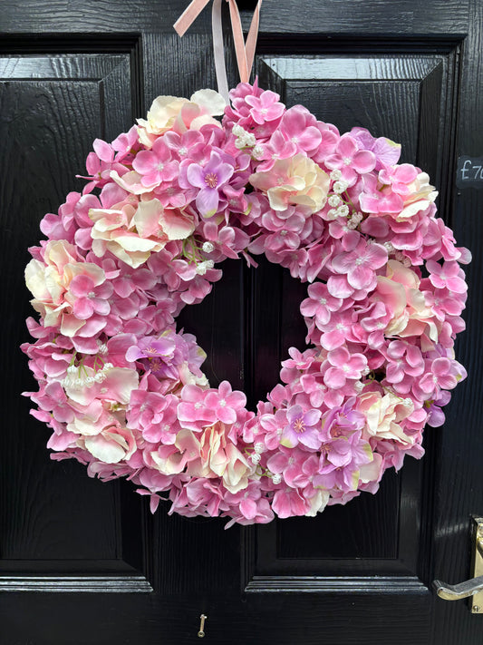 Hydrangea Wreath 40cms free P&P